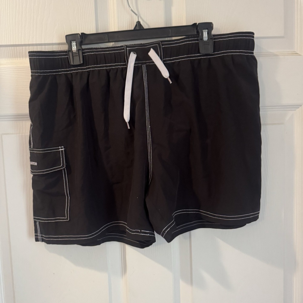 Rocorose Women's Beach Board Short Quick Dry Size XXL Black White Trim Swim
